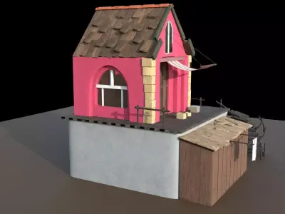 home for game Low-poly 3D model