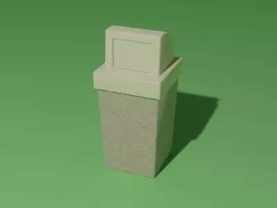 Trash can Low-poly 3D model 8