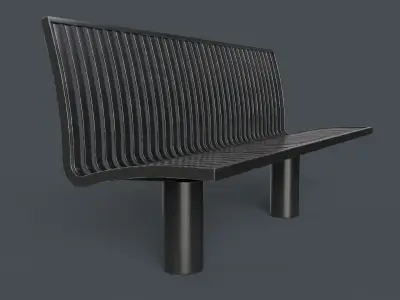 Metal Modern Bench 22 PBR Game Ready Low-poly 3D model