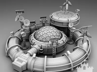 Martian Space base 3D print model