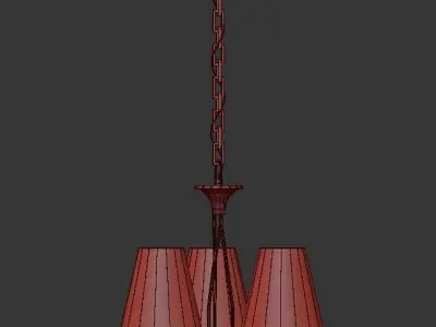MANTRA three light chandelier in brass with shades 3D model