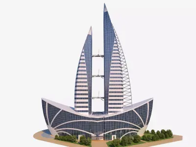 0123 - Boat Skyscraper - 2Ds Drawing - 3Ds Files 3D model