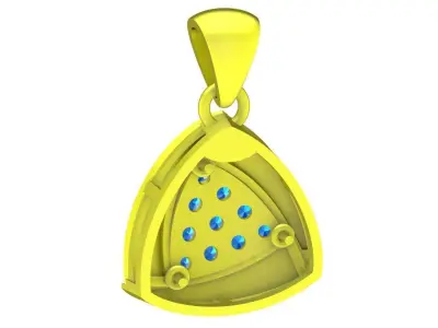 Modern Triangle Diamond Pendant for Women  4741 3D print model
