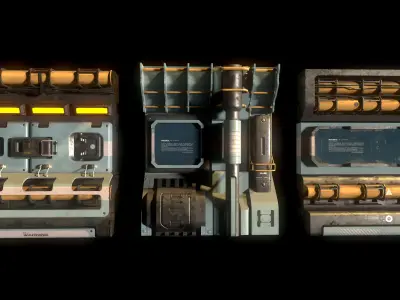 Sci-fi Corridor Modular Kit Vol 01 3D model