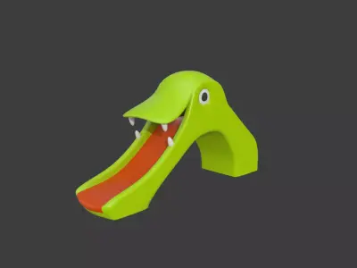 Kids Dragon Shaped Slide  Low-Poly 3D Model 3D model