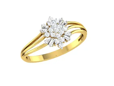 Solitaire Engagement Wedding Ring 3dm STL OBJ FBX Render Details 3D print model buy