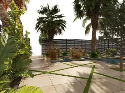 Arabic desert oasis garden - Waha 3D model