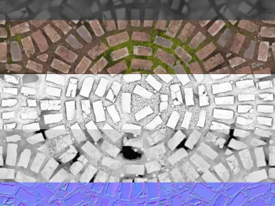 Circular Brick Path Material Texture