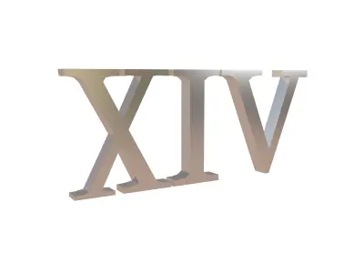 Roman Numerals 14 v1 003 Low-poly 3D model