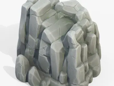 Stylized Rock Stone Cliff Low-poly 3D model