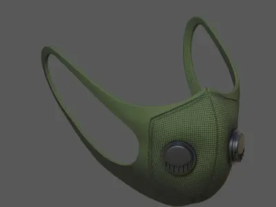 Gas mask protection fabric isolated military combat  Low-poly 3D model
