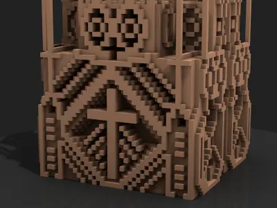 Pixel church voxel  3D model