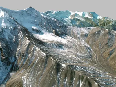 Volcano Tumrok Kamchatka 3D model