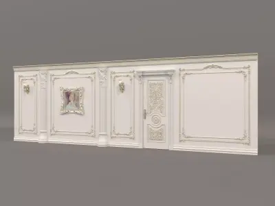 Wall Molding in Classic French style 48 3D model