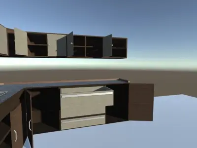 Cabinet Kitchen Low-poly 3D model