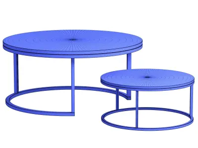 Steel wooden Scandinavion style home wood coffee table creative 3D model