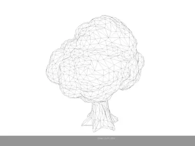 Low Poly Stylized Green Tree Low-poly 3D model
