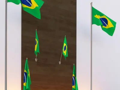 Flag Brasil Low-poly 3D model