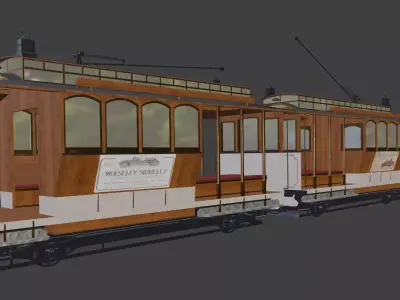 Tram vintage pair titanic era  3D model