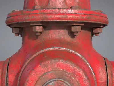 Old Fire Hydrant Game Ready Low-poly 3D model