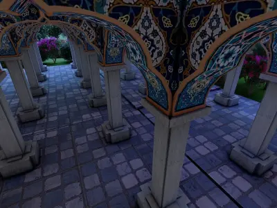Mosque arches  Free low-poly 3D model