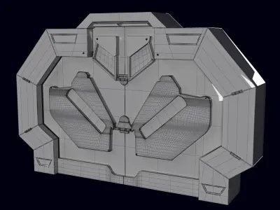 Sci-Fi Ship Big Double Doors 1 3D model