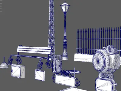 canfranc train station Low-poly 3D model