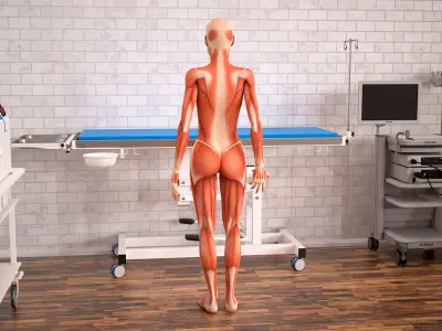  Female Full Body Anatomy Muscles Rigged 