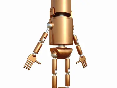 Old metal robot Bukk 3D model