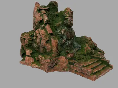 buda 1 statue of buddha on rock Low-poly 3D model