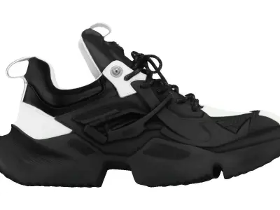 Cyberpunk fashion sneaker 12 Urban Techwear scifi future shoes Low-poly 3D model