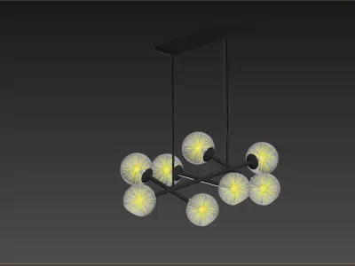 Staggered Glass Chandelier 3D model