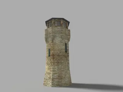 low poly prison tower Low-poly 3D model