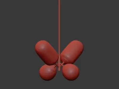 Modern three balls hanging from ceiling 3D model