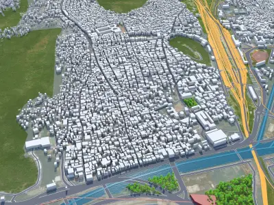 Vijayawada Andhra Pradesh India 30km Low-poly 3D model
