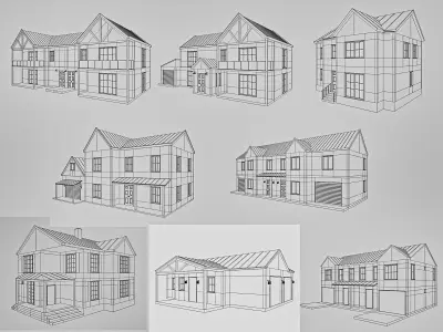 Modern Houses Collection 3D model