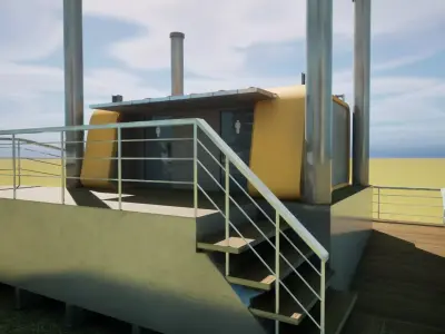 Korean Hanriver toilet 02 Low-poly 3D model Low-poly 3D model