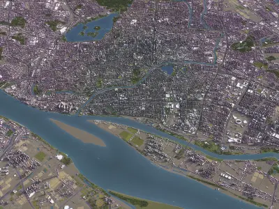 Nanjing - 3D City Model Low-poly 3D model