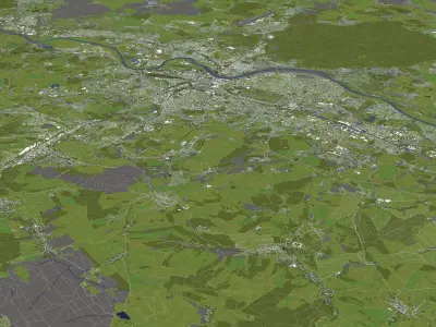 Dresden Germany 50x50km 3D City Map 3D model