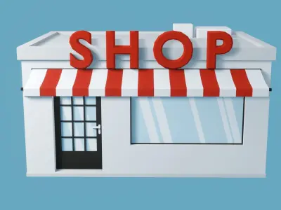 Shop Low Poly Low-poly 3D model