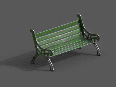Street Bench Pack 2 Low-poly 3D model