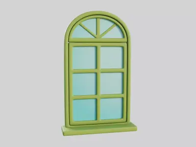 Cartoon Window 15a 3D model