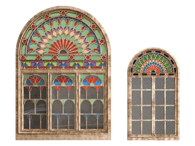 old turkish windows orosi set 137 Low-poly 3D model