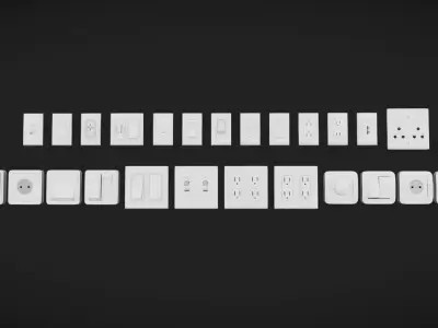Plugs and Switches Low-poly 3D model