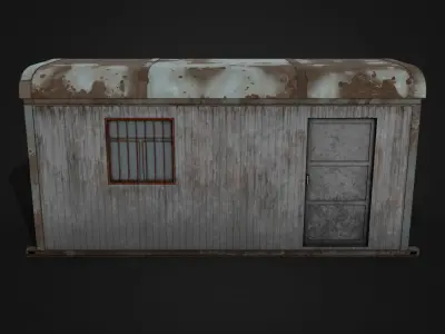 Trailer For Workers Low-poly 3D model