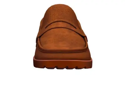Cartoon High Poly Subdivision Brown Shoes Suede 3D Model Low-poly 3D model