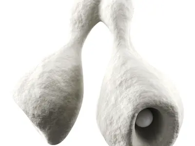 Unique hanging illuminated sculpture Low-poly 3D model