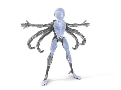 Cyber Alien Warrior model pack Low-poly 3D model