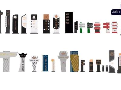 35 Signboard Totem Billboard  Collection Advertising  Sign board Low-poly 3D model