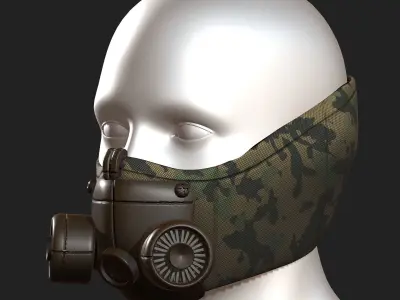 Gas mask respirator scifi futuristic 3d Artist freelance  Low-poly 3D model